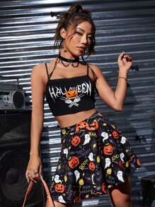 SHEIN EZwear Váy nữ Dây kéo Lễ Các Thánh Giải trí - Nhiều màu - Xem 4