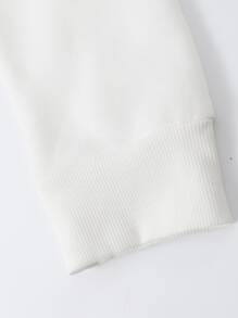 Manfinity Men Letter & Cartoon Graphic Sweatshirt - White - View 5