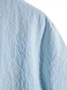 Manfinity Homme Men Striped Half Button High Low Shirt