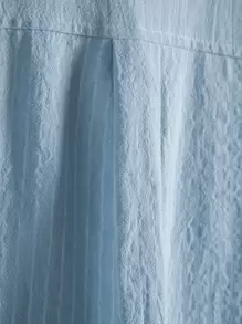 Manfinity Homme Men Striped Half Button High Low Shirt