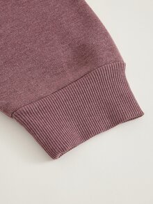 Plus Skeleton Print Drop Shoulder Sweatshirt Dress - Redwood - View 4