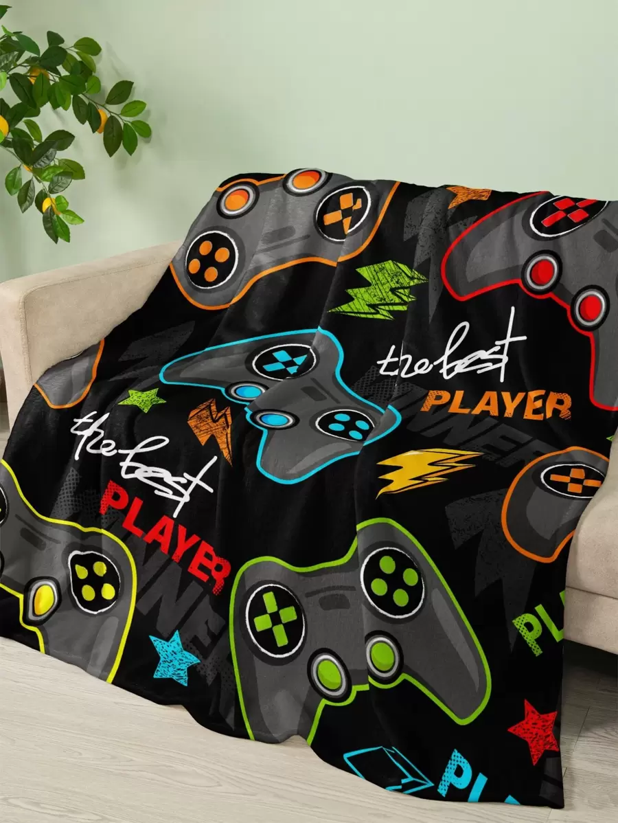 遊戲手柄圖案毯子 - 彩色 - 查看 1