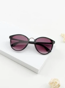 SHEIN SXY Round Tinted Sunglasses UV Protection Black Shades For Daily Life Or Summer Travel Elegant Sunglasses Beach Sun Glasses Beach Accessories For Women Sun Glasses Sunglasses Shades Basics And Suit For Sweater Jeans Sweatpants Hoodie Jackets Dress And Long Sleeve Shirt For Summer Beach Vacation,Outdoor,Travel - Purple - View 2