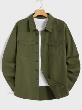 GENTILAND 男士翻蓋口袋牛仔夾克不帶T恤