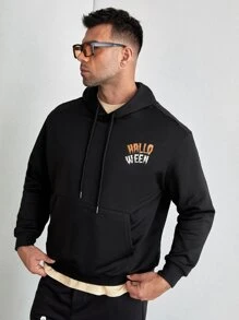 Manfinity Áo nỉ Nam Dây kéo Túi Lễ Các Thánh Lá thư Giải trí - màu đen - Xem 2