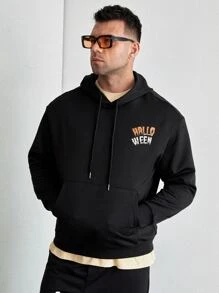 Manfinity Áo nỉ Nam Dây kéo Túi Lễ Các Thánh Lá thư Giải trí - màu đen - Xem 4