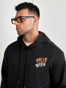 Manfinity Áo nỉ Nam Dây kéo Túi Lễ Các Thánh Lá thư Giải trí - màu đen - Xem 5