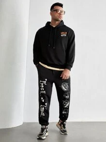 Manfinity Áo nỉ Nam Dây kéo Túi Lễ Các Thánh Lá thư Giải trí - màu đen - Xem 6