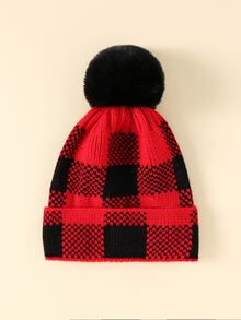1 pieza gorro navideño infantil bloque de color gorro de Papá Noel para mantenerse abrigado