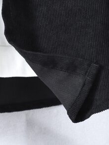 SHEIN 男孩雙色翻蓋口袋連帽燈芯絨大衣不帶T恤 - 彩色 - 查看 6