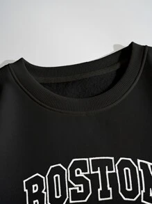 SHEIN EZwear 字母圖案加絨內裏運動衫