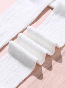 Toddler Girls Minimalist Solid Tights - White - View 3