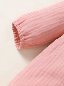 Recién nacido Bebé Mono ribete con fruncido con banda cabeza - Rosa vieja - Ver 3