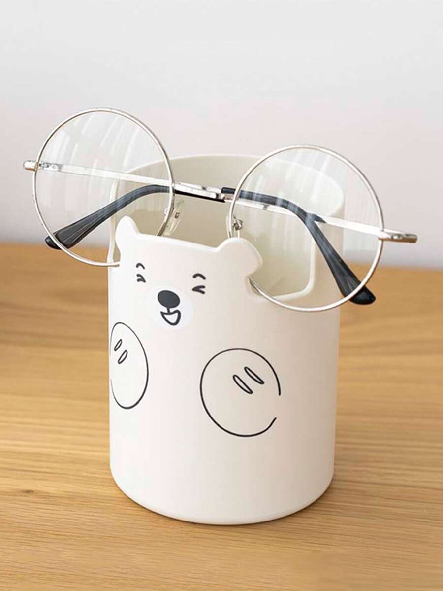 1 Stück Schreibtisch Aufbewahrungsbox mit Cartoon Design - Weiss - Übersicht 1