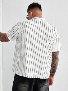 EASEVO Men Plus Pinstriped Print Shirt - White - View 2