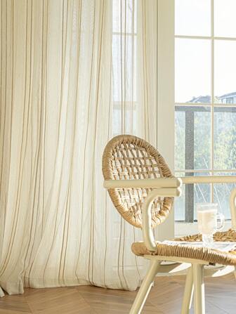 Solid Color Single Panel Sheer Curtain