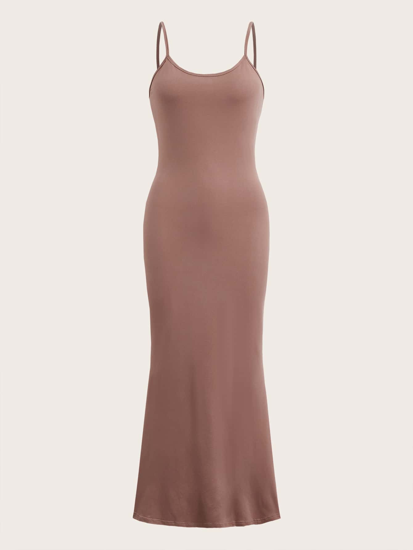 Solid Mermaid Hem Lounge Dress - Dusty Pink - View 1