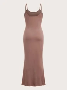 Solid Mermaid Hem Lounge Dress - Dusty Pink - View 2