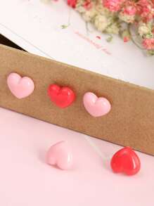 50入組愛心設計隨機別針 - 彩色 - 查看 1