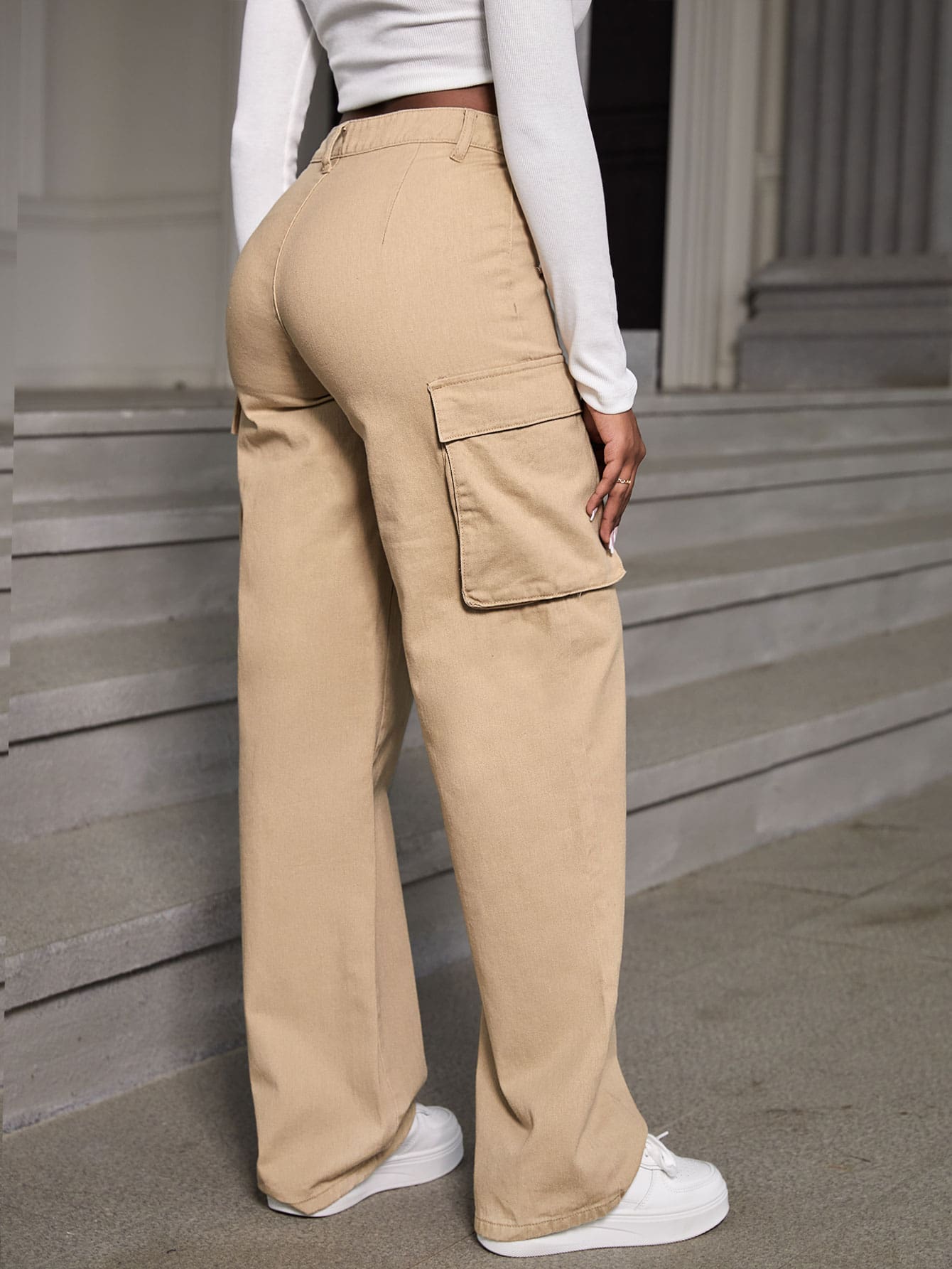 Miniatura 2 de SXY Jeans cargo con bolsillo con solapa Caqui