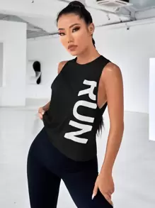 SHEIN Sport Gameset Tank Top mit Buchstaben Grafik für Sport und Fitness