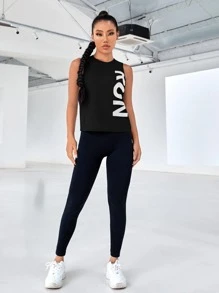 SHEIN Sport Gameset Tank Top mit Buchstaben Grafik für Sport und Fitness