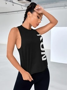 SHEIN Sport Gameset Tank Top mit Buchstaben Grafik für Sport und Fitness