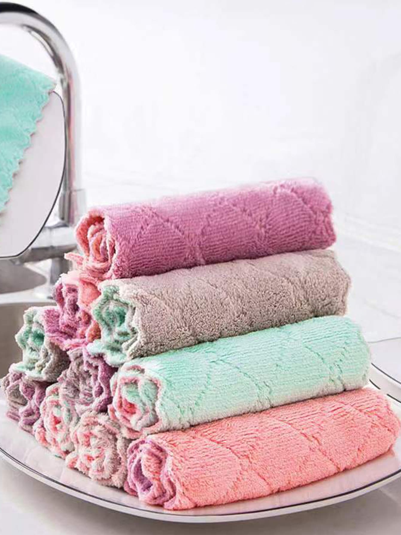 5入組混色多功能清潔抹布 - 彩色 - 查看 1