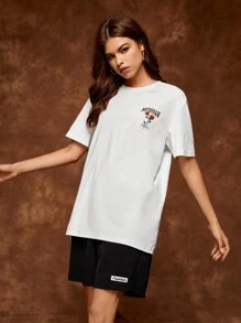 SWAVVY Blommig Brev Enkel Herr T-Shirt & Linne - Vitt - Visa 3