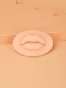 1pc Peach Colored 3d Pouty Lips Double-sided Lip Mask, Soft And Stretchy Silicone Practice Skin For Eyebrow Microblading And Tattooing - Apricot - View 1