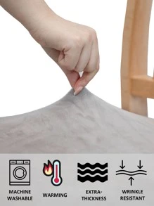 1 pieza Funda de asiento de silla elástica unicolor - Gris - Ver 5
