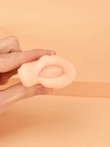 1pc Peach Colored 3d Pouty Lips Double-sided Lip Mask, Soft And Stretchy Silicone Practice Skin For Eyebrow Microblading And Tattooing - Apricot - View 4