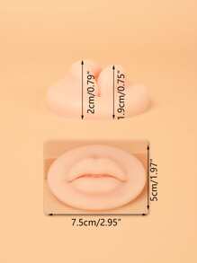 1pc Peach Colored 3d Pouty Lips Double-sided Lip Mask, Soft And Stretchy Silicone Practice Skin For Eyebrow Microblading And Tattooing - Apricot - View 5