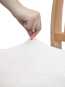 Funda de asiento de silla elástica unicolor - Blanco - Ver 4
