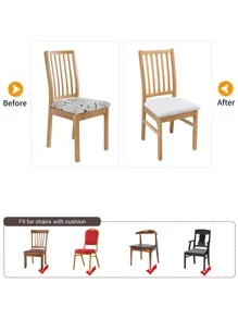 Funda de asiento de silla elástica unicolor - Blanco - Ver 3
