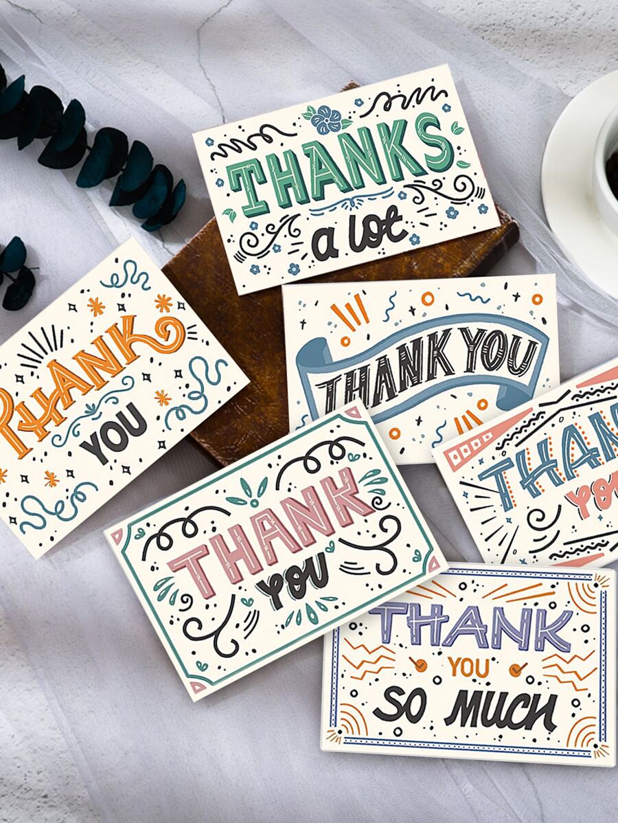 50pcs Letter Graphic Greeting Card For Graduation Party Gift - Multicolor - View 1