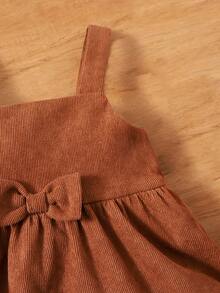 SHEIN Bộ đồ Em bé Xù Dây kéo Nút phía trước Sọc ca rô Dễ thương - Nhiều màu - Xem 3