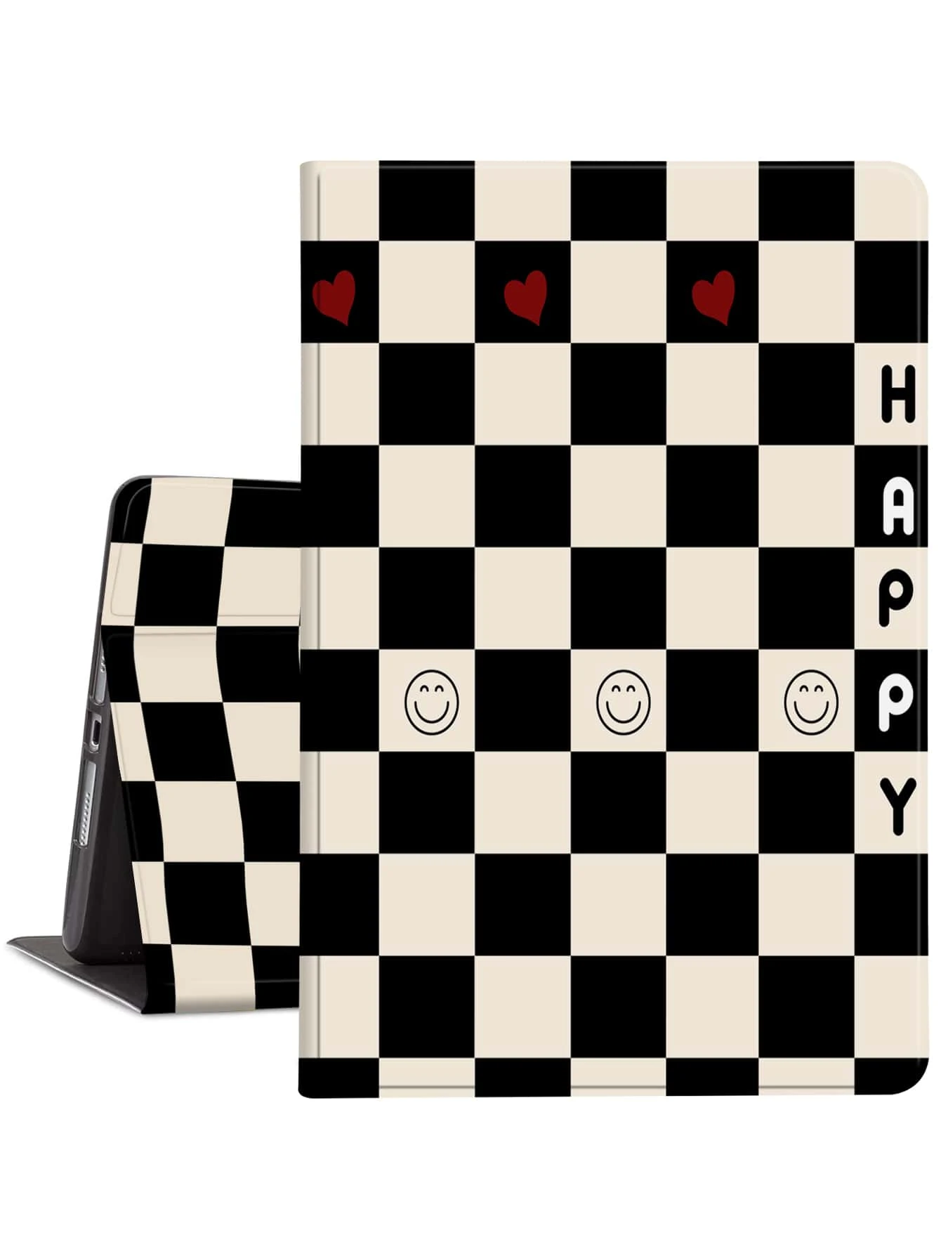 Hộp đựng máy tính bảng hình rô tương thích với iPad - Đen và trắng - Xem 1