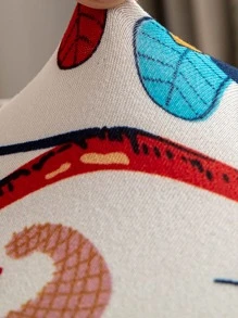 1入組樹葉圖案椅子套波西米亞滌綸餐椅套家用 - 彩色 - 查看 5