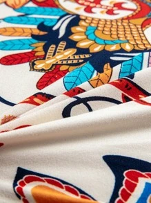 1入組樹葉圖案椅子套波西米亞滌綸餐椅套家用 - 彩色 - 查看 4