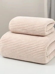 1 chiếc khăn tắm hoặc khăn tắm họa tiết sọc màu ngẫu nhiên dùng trang trí phòng tắm tại nhà khi trở lại trường cho tiệm làm đẹp - Nhiều màu - Xem 1