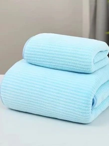 1 chiếc khăn tắm hoặc khăn tắm họa tiết sọc màu ngẫu nhiên dùng trang trí phòng tắm tại nhà khi trở lại trường cho tiệm làm đẹp - Nhiều màu - Xem 3