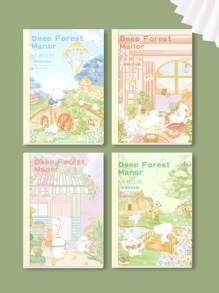 1 pieza Cuaderno al azar con estampado de dibujos animados - Multicolor - Ver 1