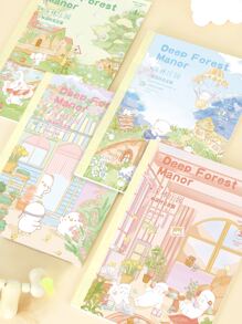 1 pieza Cuaderno al azar con estampado de dibujos animados - Multicolor - Ver 2