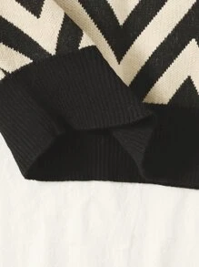 SHEIN Essnce 大碼鋸齒圖案短款吊脖針織上衣