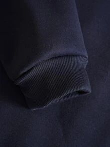 Manfinity Dauomo Men Letter Graphic Drawstring Thermal Lined Hoodie, For Fall Winter