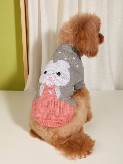 1pc Rabbit Pattern Pet Sweater