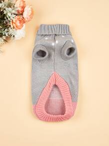 1개 토끼 패턴 애완동물 스웨터 - 멀티컬러 - 보기 3