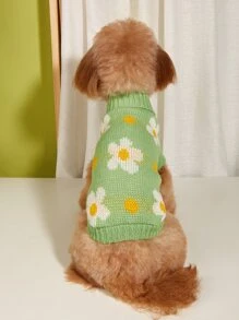 Floral Print Pet Sweater - Multicolor - View 1