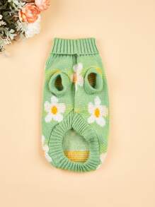 Floral Print Pet Sweater - Multicolor - View 3